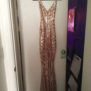 Gold and tan mermaid gown